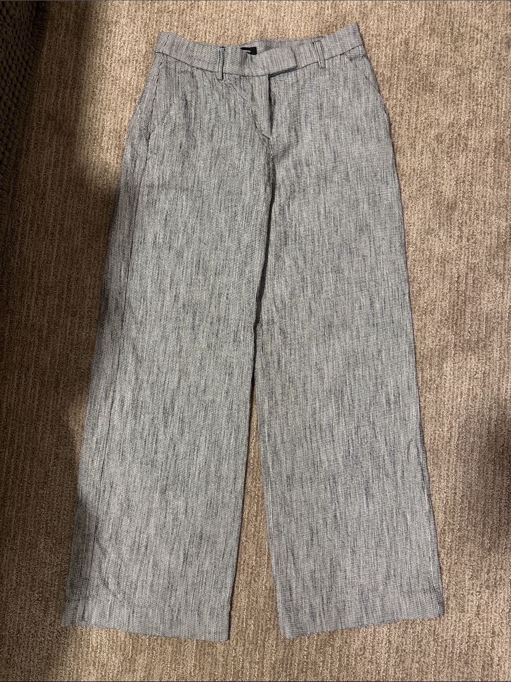 Express Gray Textured Wide-Leg Chinos